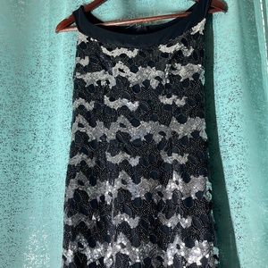 Black and Silver Sequin Dress